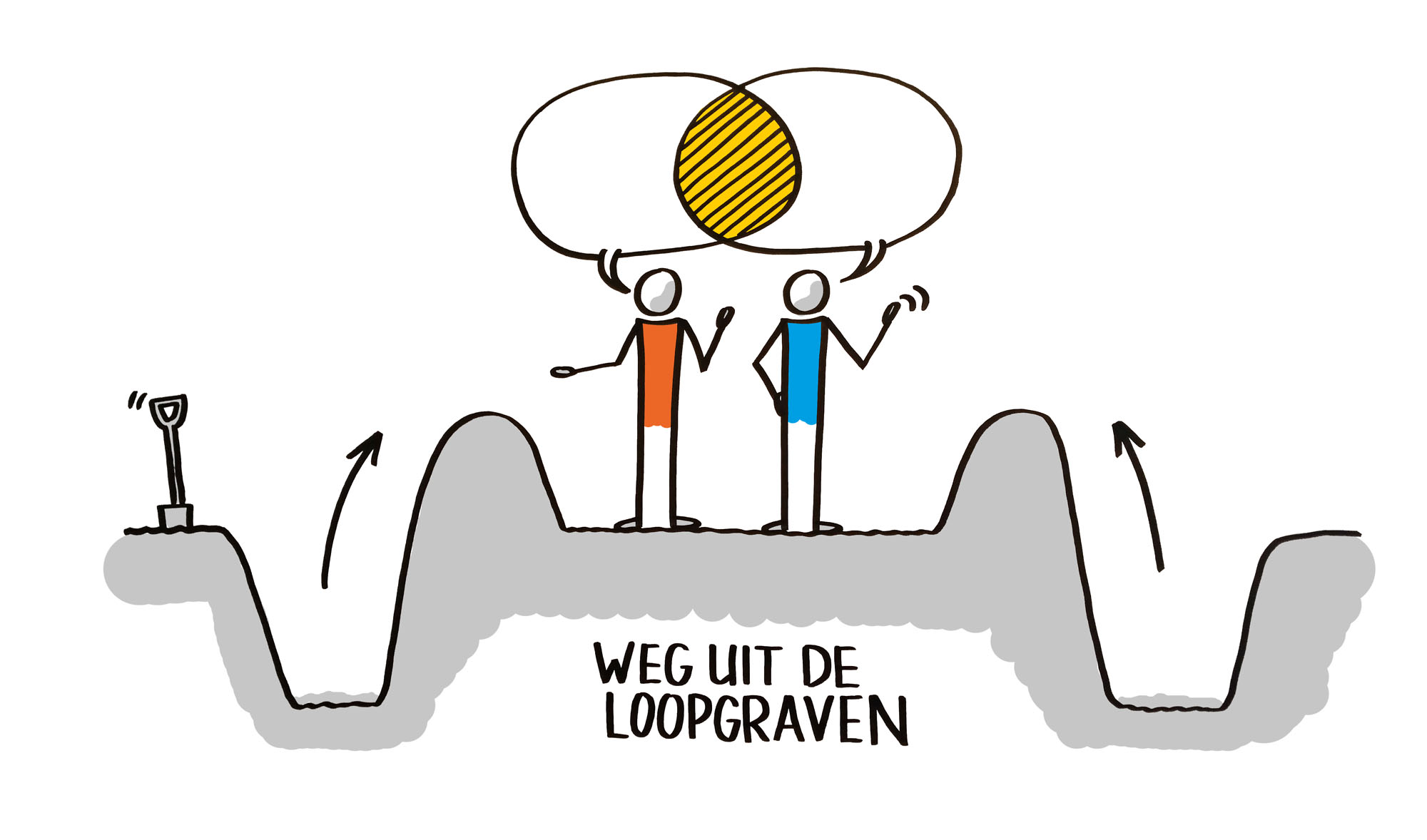 Boekillustratie - weg uit de loopgraven